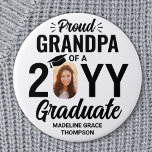Graduate Photo Proud Grandpa Modern Black & White 3 Inch Round Button<br><div class="desc">Show your joy for the graduate with a stylish custom photo "Proud Grandpa" round graduation button. The picture and text on this template are simple to personalize, and all wording, colours and fonts can be changed with the Zazzle design tool. It can be customized for any family member or friend,...</div>