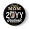 Graduate Photo Proud Mom Elegant Black and Gold