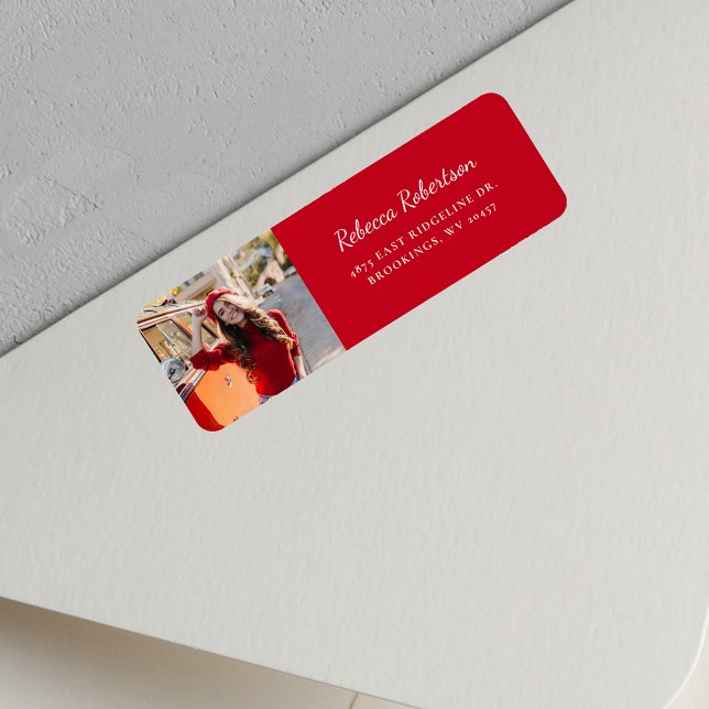 Graduate Photo Script Return Address (Graduation 2025 Photo Return Address Label)