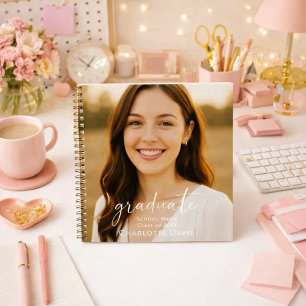 Graduate photo script senior year notebook