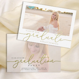 Graduate Photo Template Gold Typography Script 