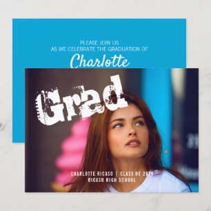 Graduate Photo Template Personalized Blue