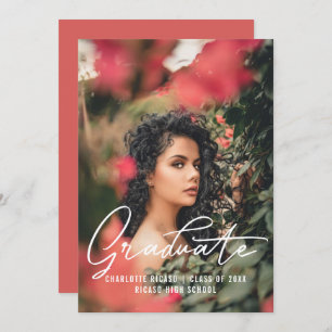 Graduate Photo Template Personalized Pink