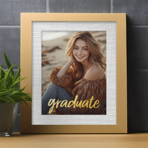 Graduate Photo will the word graduate in Foil Prints