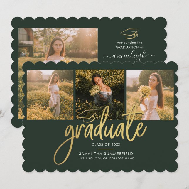 Graduate Photos Script Graduation 2025 Announcement (Front/Back)