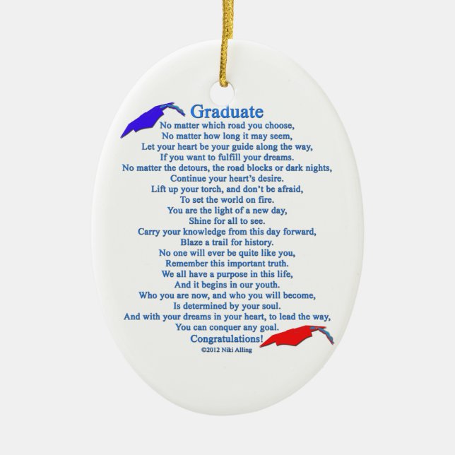 Graduate Poem Ceramic Ornament (Front)