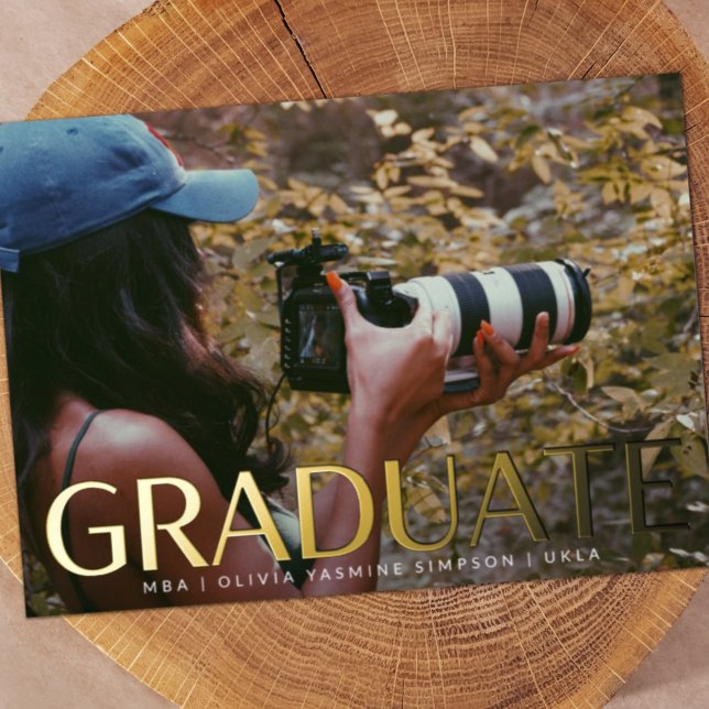 Graduate Pressing Gold Foil Faire-part moderne '24 (Créateur téléchargé)