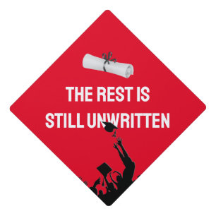 Graduate Quote with White Diploma  Graduation Cap Topper