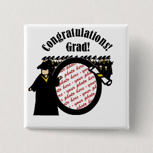 Graduate Receiving Diploma (2) Photo Frame 2 Inch Square Button