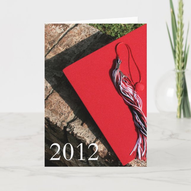 Graduate, red grad cap card (Front)