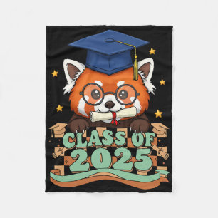 Graduate Red Panda Cl Of 2025 Kids Mens Womens Gra Fleece Blanket