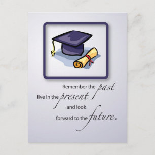 Graduate Remember the Past, Hat and Diploma Postcard