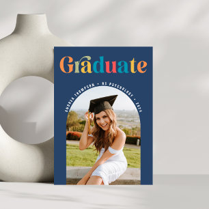 Graduate Retro Colourful Arch Photo Announcement