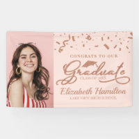 Graduate Rose Gold Pink Photo Graduation