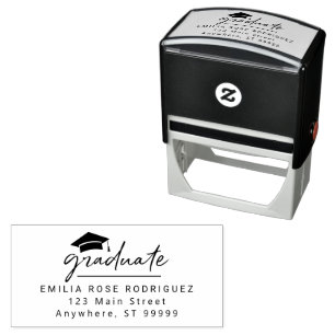 Graduate Script   Graduation Cap  Self-inking Stamp