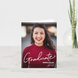 Graduate Script Modern Photo Custom Announcement