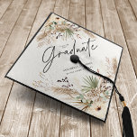 Graduate script pampas eucalyptus elegant decor gr graduation cap topper<br><div class="desc">Graduate pampas grass and eucalyptus modern boho elegant stylish party decor favour graduation cap design. Contemporary black,  terracotta,  sage green and natural beige collection.</div>