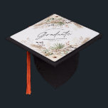 Graduate script pampas eucalyptus elegant decor graduation cap topper<br><div class="desc">Graduate pampas grass and eucalyptus modern boho elegant stylish party decor favour graduation cap design. Contemporary black,  terracotta,  sage green and natural beige collection.</div>
