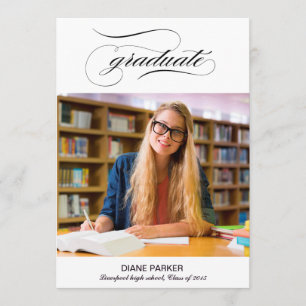 Graduate Script Photo Graduate Announcement Card