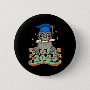 Graduate Sea Lion Cl Of 2025 Kids Mens Womens Grad 2 Inch Round Button