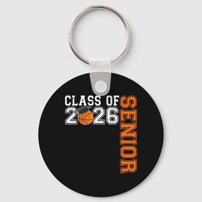 Graduate Senior Cl Of 2026 Basball Player Keychain (Front)
