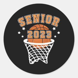 Graduate Senior Class 2023 Graduation Basketball P Classic Round Sticker
