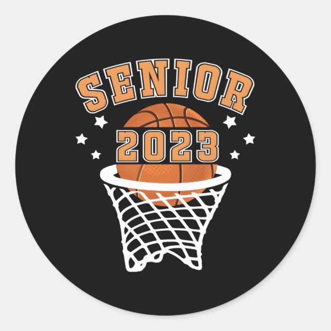 Graduate Senior Class 2023 Graduation Basketball P Classic Round Sticker (Front)