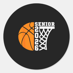 Graduate Senior Class Basketball Player Classic Round Sticker