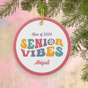 Graduate Senior Vibes Class of 2026 Christmas Ceramic Ornament