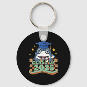 Graduate Shark Cl Of 2025 Kids Mens Womens Graduat Keychain