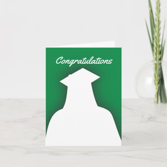Graduate Silhouette Folded Greeting Card (Front)
