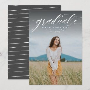 Graduate simple graduation photo announcement