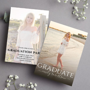Graduate Simple Modern 2 Photo Template Minimalist