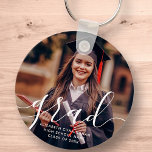 Graduate Simple Modern Script Classic Photo Keychain<br><div class="desc">This simple and classic design is composed of sans serif and playful cursive typography and add a custom photo.</div>