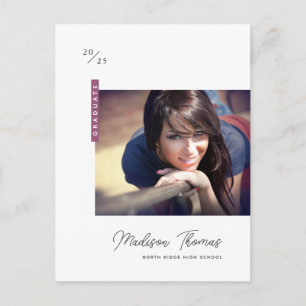 Graduate Simple Photo Graduation Postcard