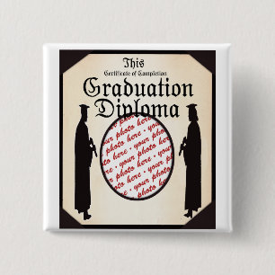 Graduate Standing Tall Diploma Frame 2 Inch Square Button