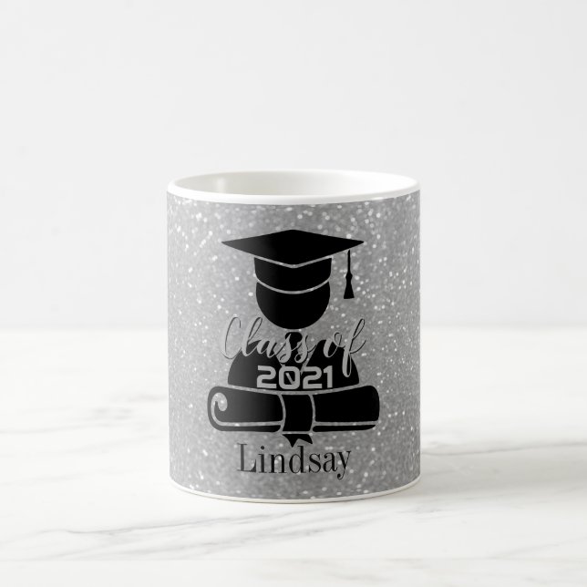 Graduate Student - Class of 20XX - Silver Glitter Coffee Mug (Center)