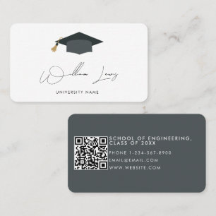 Graduate Student Signature Script Graduation Cap Business Card