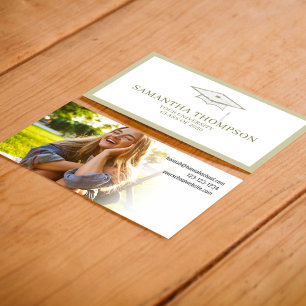 Graduate Student University Graduation Cap Photo Business Card