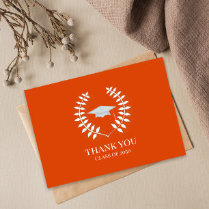 Graduate Thank You Photo Orange Classic Card