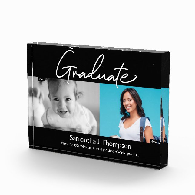 Graduate Then and Now high school Grad photo  Block (Right)