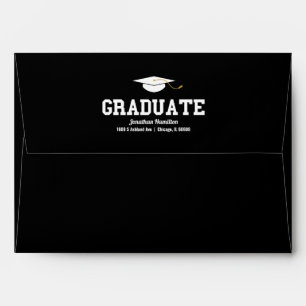 Graduate Typography Graduation Confetti Black Envelope