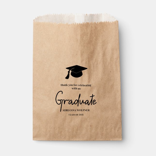 Graduate Typography Modern Favour Bag (Front)