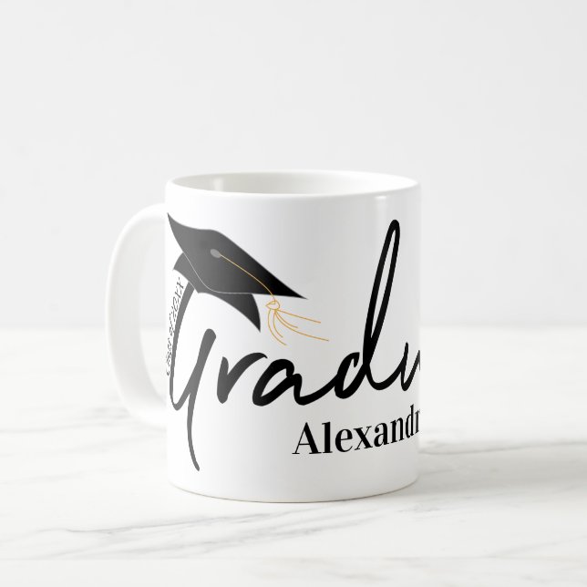 Graduate Typography & Your Name Class of Mug (Front Left)