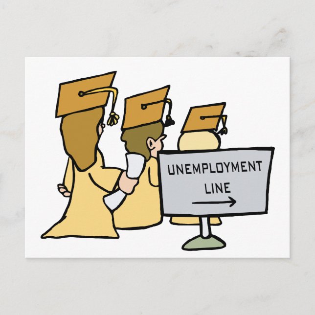 Graduate Unemployment Humour Announcement Postcard (Front)