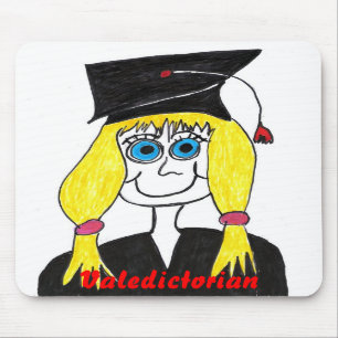 Graduate Valedictorian Cartoon Mousepad