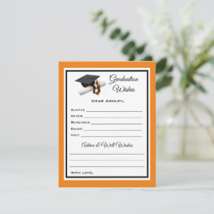 Graduate Wishes & Advice   Black and Orange Card