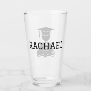 Graduate with Name Graduation Glass