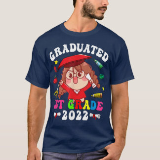 Graduated 2022 1st Grade Cute Anime Girl Funny Gra T-Shirt