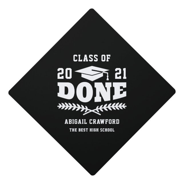 Graduated 2026 Funny Saying Dane Custom Graduation Cap Topper (Front)